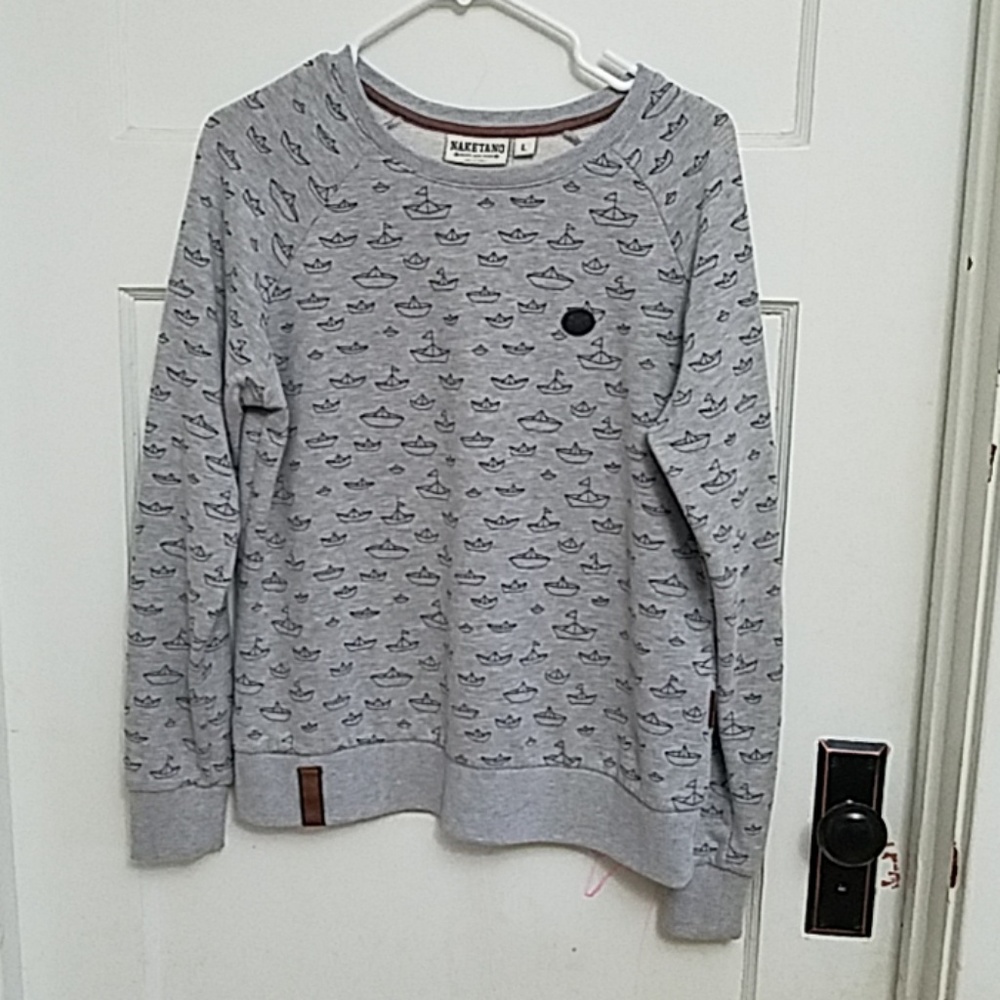 Naketano Gray paper boat sweater